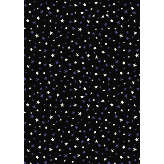 Haunted House - Glow in the Dark Stars on Black - by Lewis and Irene - per 1/4m