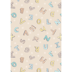 Bella Bunny and Bear - Alphabet on Natural - by Lewis & Irene - per 1/4m