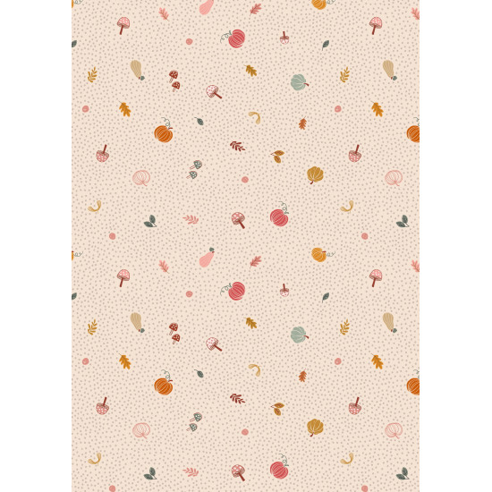 Snuggle Season - Little Pumpkins on Cream - by Lewis and Irene - per 1/4m
