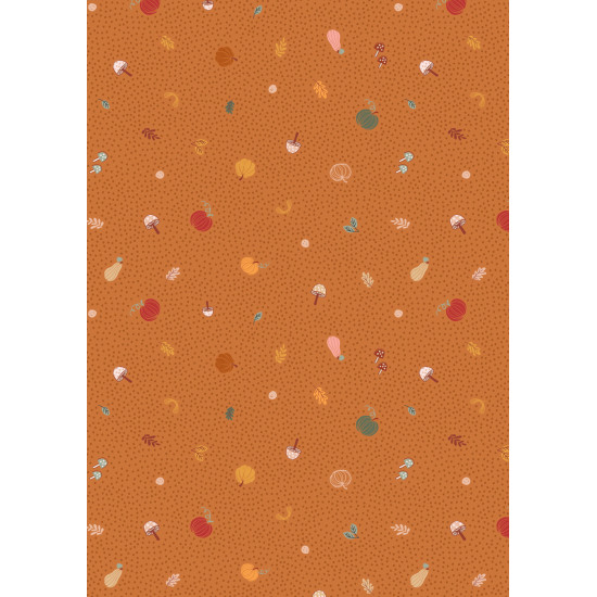 Snuggle Season - Little Pumpkins on Pumpkin - by Lewis and Irene - per 1/4m