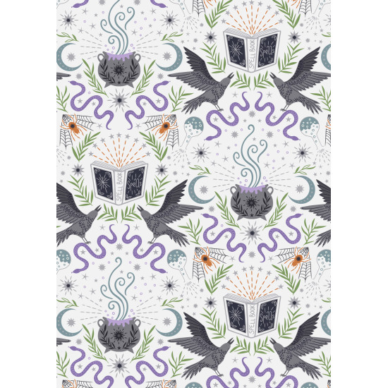 Cast A Spell - Spell on Cream with Silver Metallic Highlights - Lewis and Irene - per 1/4m