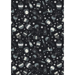 Cast A Spell - Bottles with Silver Metallic Highlights - Lewis and Irene - per 1/4m
