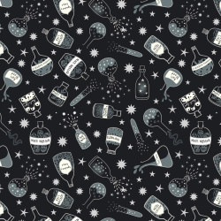 Cast A Spell - Bottles with Silver Metallic Highlights - Lewis and Irene - per 1/4m