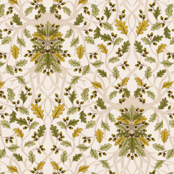 Celtic Faeries - Green Man on Cream - by Lewis and Irene - per 1/4m