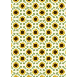 Sunflowers - Sunflowers with Leaves on Cream - Lewis and Irene - per 1/4m