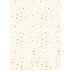 All We Need is Love - Tiny Hearts on Cream Gold Metallic - by Lewis and Irene - per 1/4 metre 