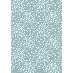 Ocean Pearls - Fish Swirls on Sea Froth Green with Pearlescent - by Lewis & Irene - per 1/4m