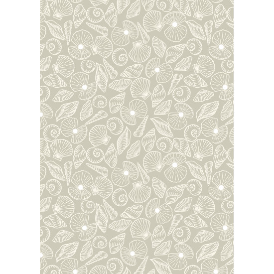 Ocean Pearls - Shells on Powdered Sand with Pearlescent - by Lewis & Irene - per 1/4m
