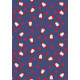 Tomtens Village - Christmas Tomten and Hearts on Dark Blue - Lewis & Irene - per 1/4m