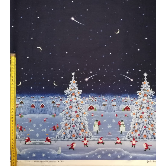 Tomtens Forest Friends - Forest Friends Double Edge Border - by Lewis & Irene - Exta Wide per 1/2 metre