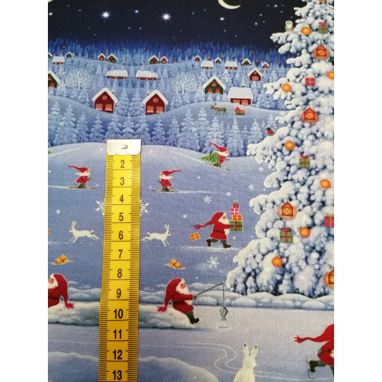 Tomtens Forest Friends - Forest Friends Double Edge Border - by Lewis & Irene - Exta Wide per 1/2 metre