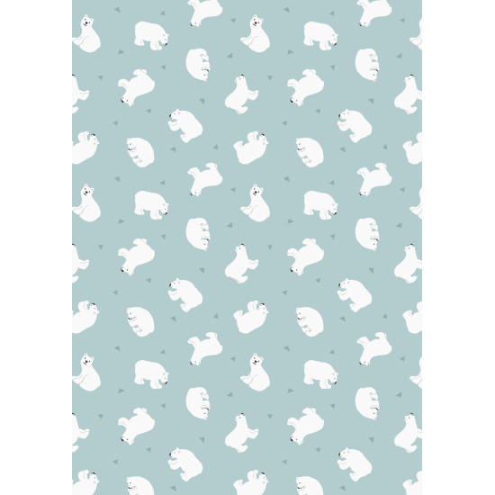 Polar Bears on arctic blue - Small Things..Polar Animals Collection - by Lewis & Irene - per 1/4m