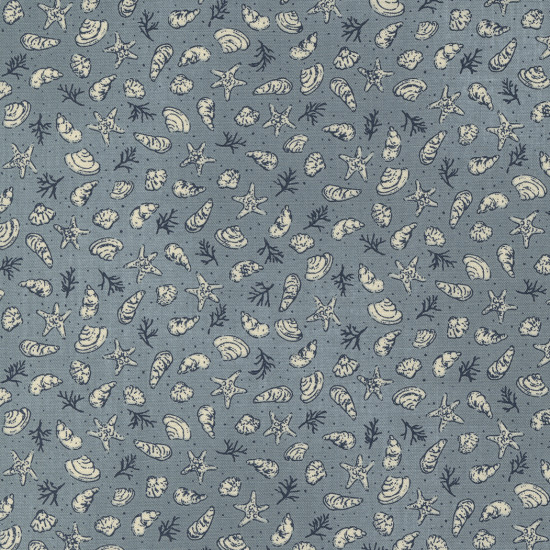 To The Sea - Shells - Sky - by Janet Clare for Moda - per 1/4m