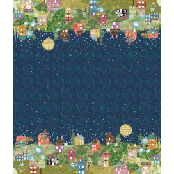 Paper Hamlet - Paper Houses Border - by Cathe Holden - Moda - per 1/2m