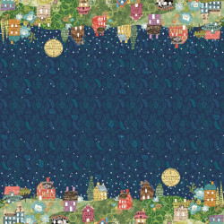 Paper Hamlet - Paper Houses Border - by Cathe Holden - Moda - per 1/2m