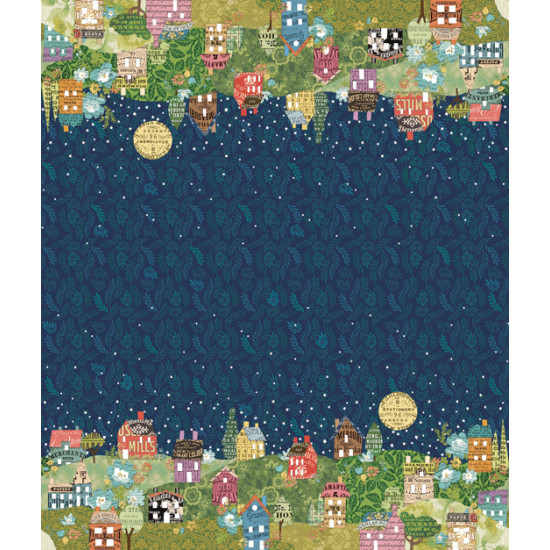 Paper Hamlet - Paper Houses Border - by Cathe Holden - Moda - per 1/2m