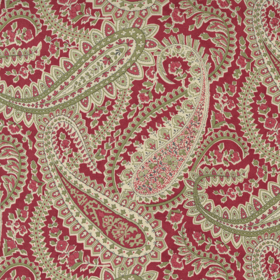 Poinsettia Plaza - Paisley on Crimson - by 3 Sisters - Moda - per 1/4m