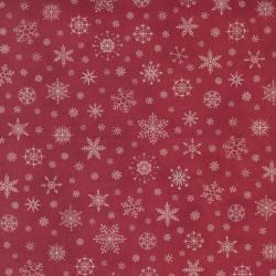 Poinsettia Plaza - Snowflake on Crimson - by 3 Sisters - Moda - per 1/4m