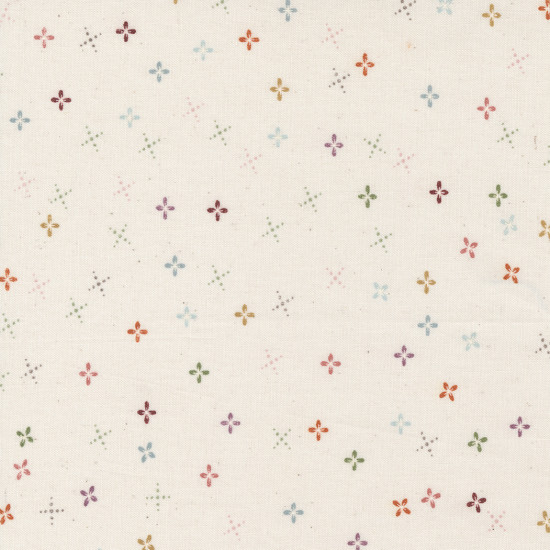 Slow Stroll - Flowers and Shapes on Cream - by Stephanie Sliwinski - Moda - per 1/4m