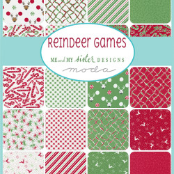 Reindeer Games - by Me and My Sister - Moda - 42 x 2.5" pre-cut Squares - Mini Charm Pack