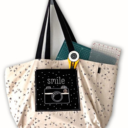 Sew Happy - Canvas Crosses on Natural - by Brigitte Heitland of Zen Chic - Moda - per 1/2 metre