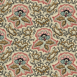 Maling Road - Canterbury Flower Brown - for Makower - per 1/4m