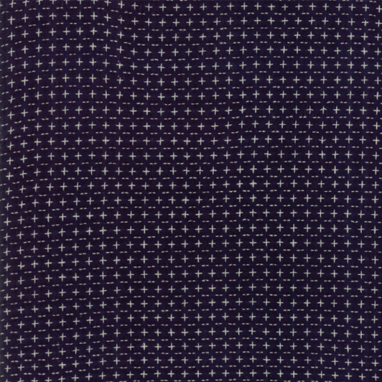 Boro Wovens- Dark Indigo Crosses for Moda- per 1/4m