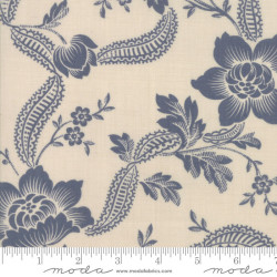 French General - Pondicherry - Blue Flowers - for Moda - per 1/4m
