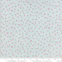 Freya and Friends - Pink Buds on Light Blue - Janet Clare -  Moda - per 1/4m