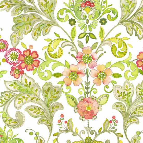In The Beginning fabrics - Marianna, Leaves and flowers - per 1/4m