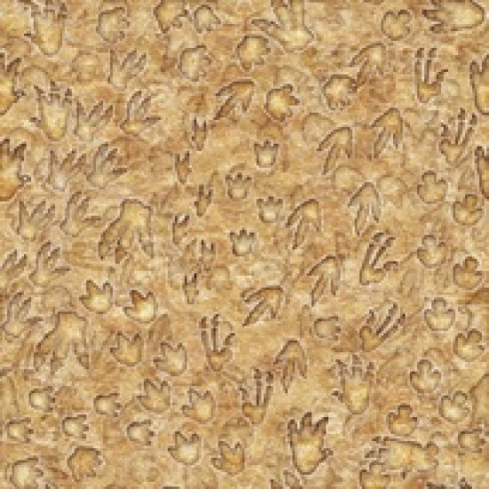 Jurassic Jungle - Amber Dino Tracks by Quilting Treasures - per 1/4m
