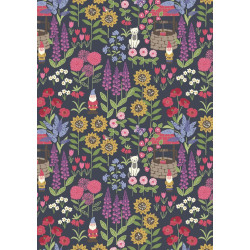 Grandma's Garden - Dark Grey - by Lewis & Irene - per 1/4m