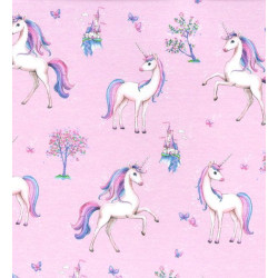 Organic Jersey - Elegant Unicorn Pink - per 1/2m