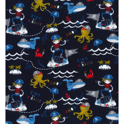Organic Jersey - King of Pirates Navy - per 1/2m