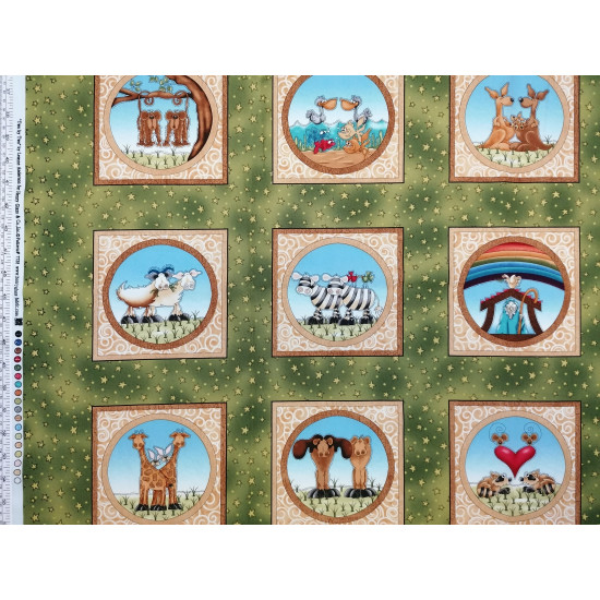 Two by Two - by Leanne Anderson for Henry Glass - Fabric Panel