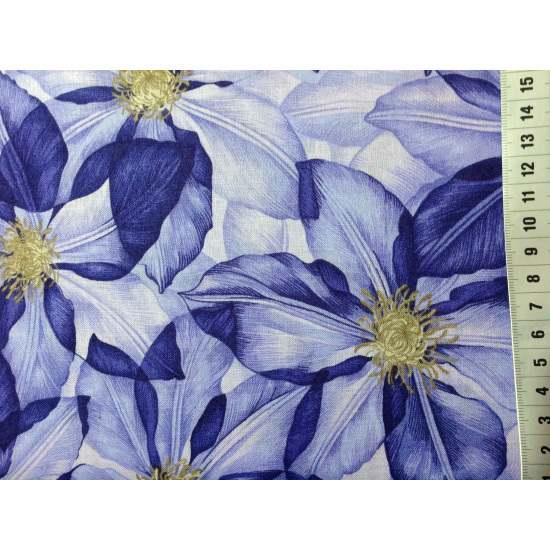 Summers Day - Blue Flowers - by Fabric Freedom - per 1/4m
