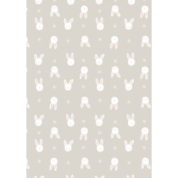 Bunny Garden - Leo Bunny on Light Grey by Lewis & Irene - per 1/4m