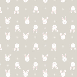 Bunny Garden - Leo Bunny on Light Grey by Lewis & Irene - per 1/4m