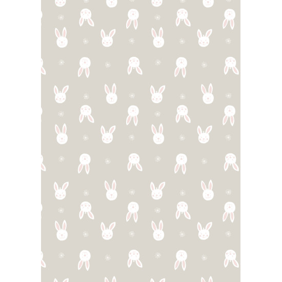 Bunny Garden - Leo Bunny on Light Grey by Lewis & Irene - per 1/4m