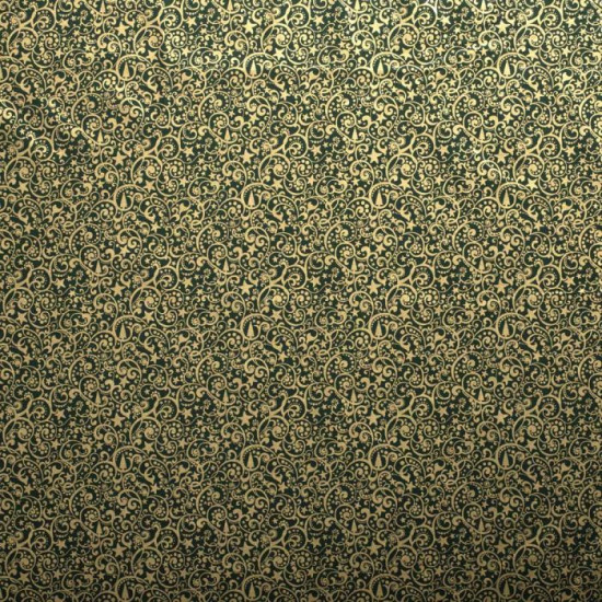 Christmas Metallic - Star Swirl Green - per 1/4m