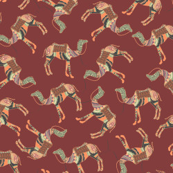 Indian Spice Market - Camel Train by J Makower - per 1/4m