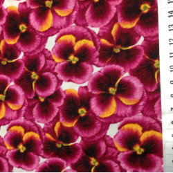 Pansy Bright - Pink Pansy by Fabric Freedom - per 1/4m