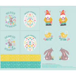 Spring Treats - Easter bags & cut outs Panel - by Lewis & Irene - Panel